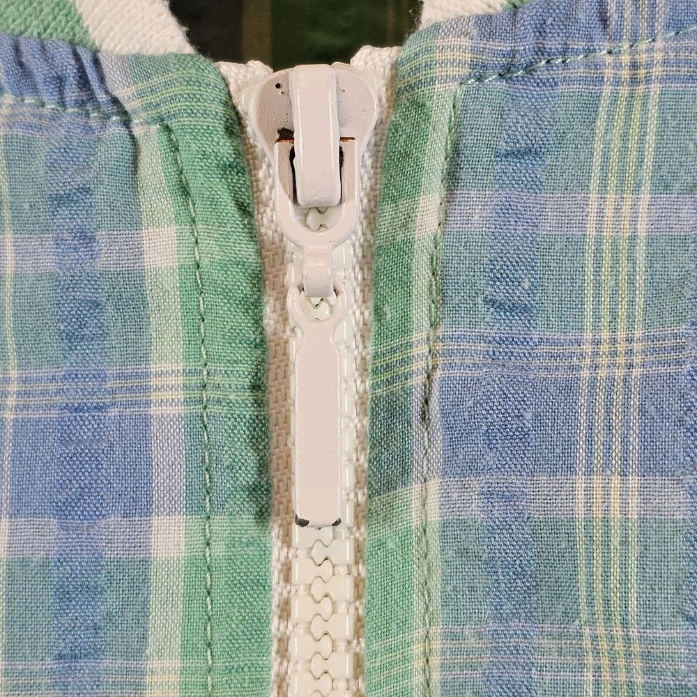 Blast Petites Jacket Cottagecore Grannycore Retro Floral Plaid Blue Green PS - Picture 7 of 12